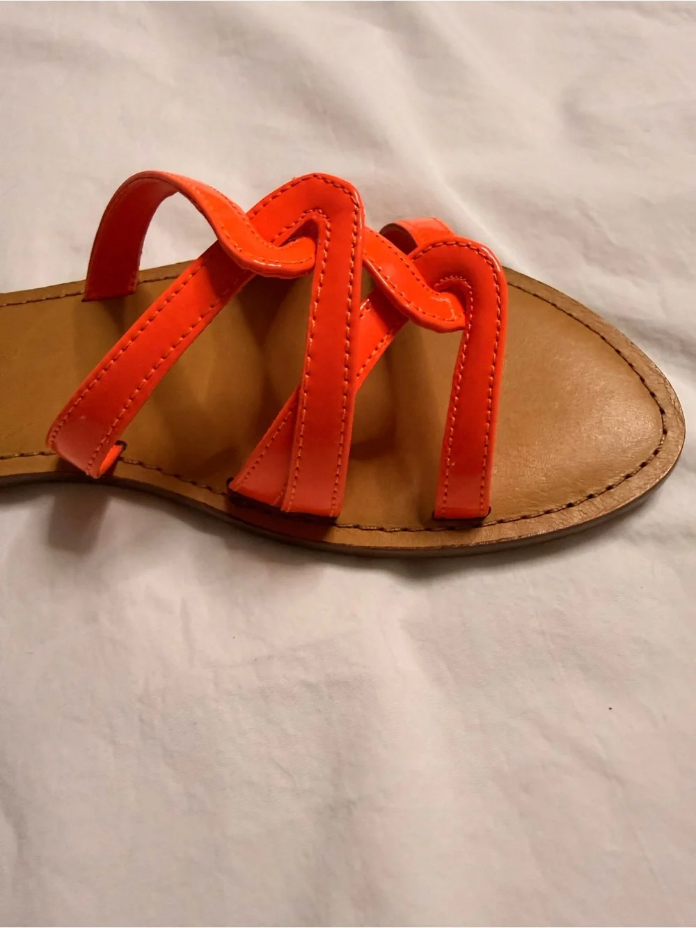 SCHUTZ Lyta Acid Orange patent Slide Sandals (159)